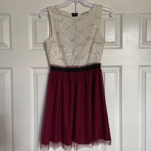 Lace and Maroon Spring Dress